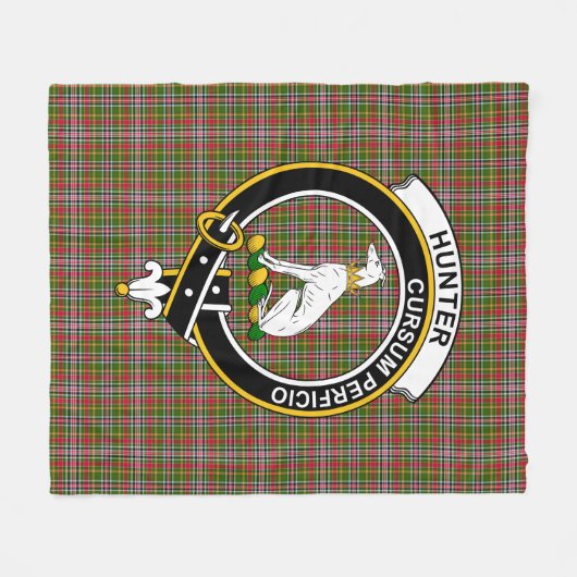 Clan Hunter 1819 Tartan Pset Fleece Deken (Voorkant (Horizontaal))