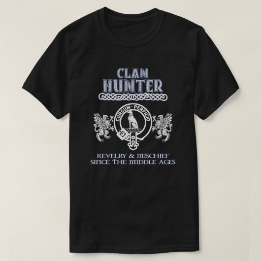 Clan Hunter crest Schotse clans Schotse achternaam T-shirt (Design voorkant)