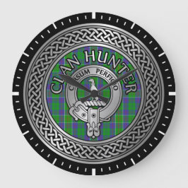 Clan Hunter Crest & Tartan Knot Grote Klok