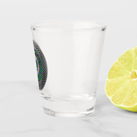 Clan Hunter Crest & Tartan Knot Shot Glas (Rechts)