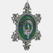Clan Hunter Crest & Tartan Tin Sneeuwvlok Ornament (Links)