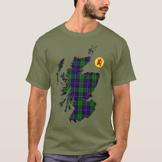 Clan Hunter [EDIT] Tartan Kaart T-shirt (Voorkant)