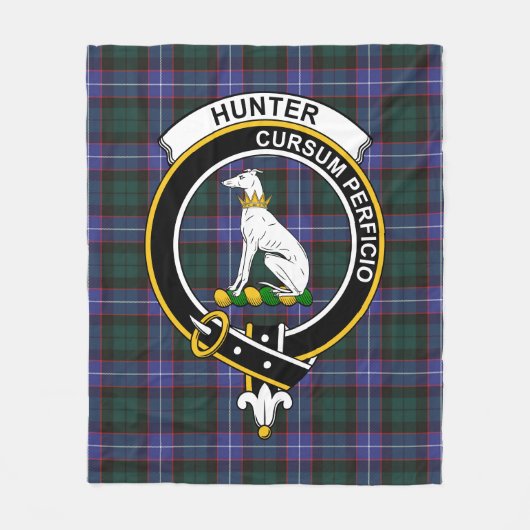 Clan Hunter Modern Tartan Pset Fleece Deken (Voorkant)