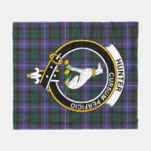 Clan Hunter Modern Tartan Pset Fleece Deken (Voorkant (Horizontaal))