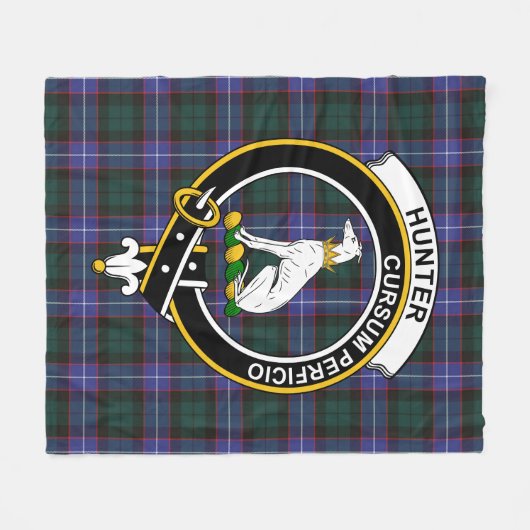 Clan Hunter Modern Tartan Pset Fleece Deken (Voorkant (Horizontaal))