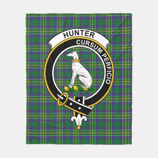 Clan Hunter of Hunterston Tartan Pset Fleece Deken (Voorkant)