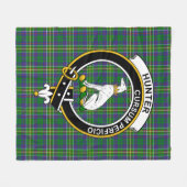 Clan Hunter of Hunterston Tartan Pset Fleece Deken (Voorkant (Horizontaal))
