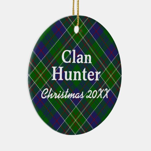 Clan Hunter Scottish Tartan Keramisch Ornament (Rechts)