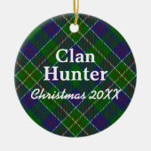 Clan Hunter Scottish Tartan Keramisch Ornament (Voorkant)