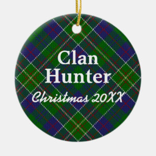 Clan Hunter Scottish Tartan Keramisch Ornament