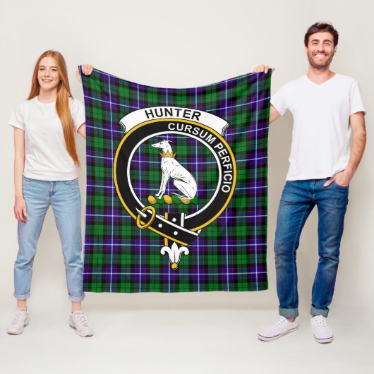 Clan Hunter Tartan Schotlandse ruit Fleece Deken (In situ)