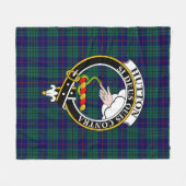Clan Hutton Tartan Pset Fleece Deken (Voorkant (Horizontaal))
