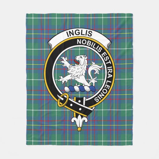 Clan Inglis Ancient Tartan Pset Fleece Deken (Voorkant)