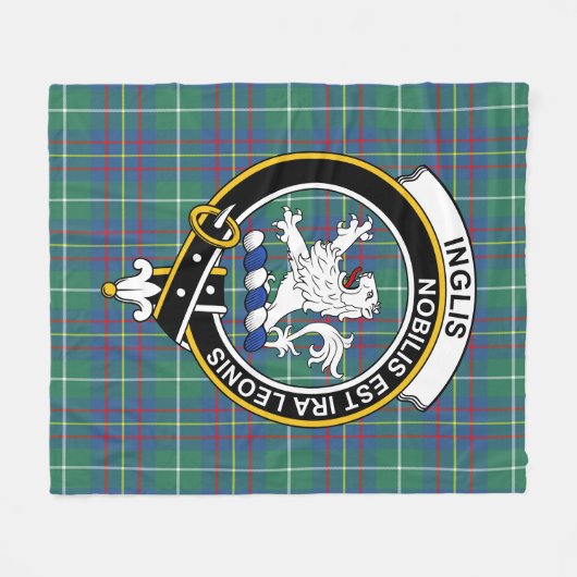Clan Inglis Ancient Tartan Pset Fleece Deken (Voorkant (Horizontaal))
