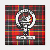 Clan Innes Crest Badge en Tartan Magneet (Voorkant)