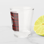 Clan Innes Crest Badge en Tartan Shot Glas (Rechts)