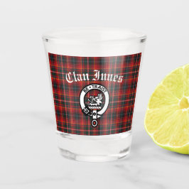 Clan Innes Crest Badge en Tartan Shot Glas