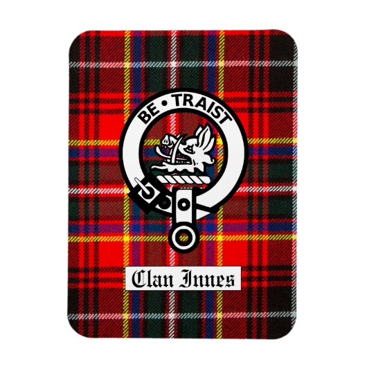 Clan Innes Crest Badge & Tartan Magneet (Verticaal)