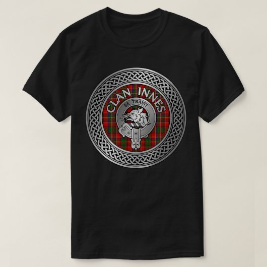 Clan Innes Crest Tartan Knot T-shirt (Design voorkant)