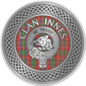 Clan Innes Crest & Tartan Sticker (Voorkant)