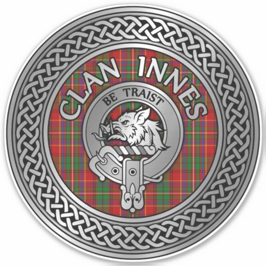 Clan Innes Crest & Tartan Sticker (Voorkant)