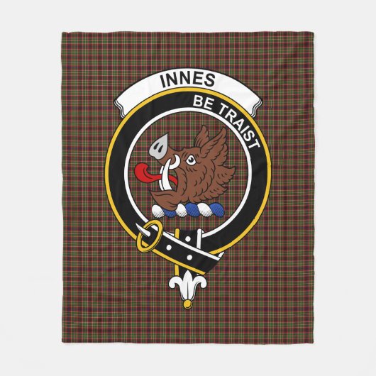 Clan Innes of Cowie Tartan Pset Fleece Deken (Voorkant)