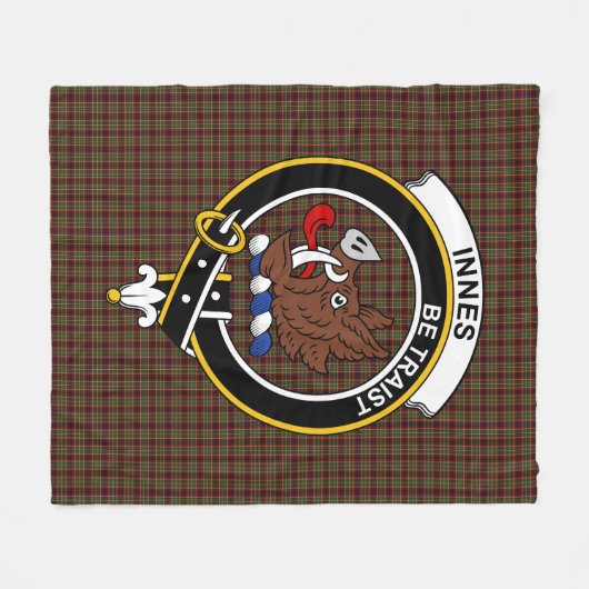 Clan Innes of Cowie Tartan Pset Fleece Deken (Voorkant (Horizontaal))