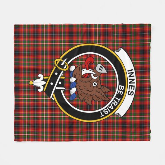 Clan Innes of Moray Tartan Pset Fleece Deken (Voorkant (Horizontaal))