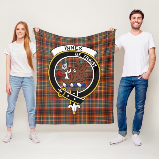 Clan Innes Oude Tartan Plaid Fleece Deken (In situ)