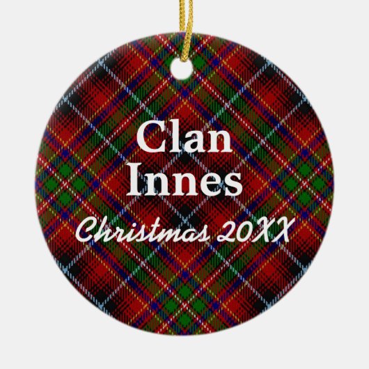 Clan Innes Scottish Tartan Keramisch Ornament (Voorkant)