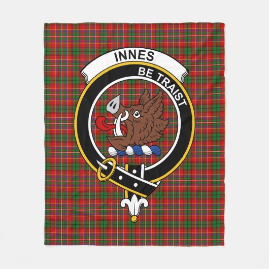 Clan Innes Tartan Pset Fleece Deken (Voorkant)