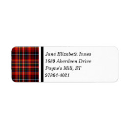 Clan Innes Tartan Red Scottish Pset Etiket