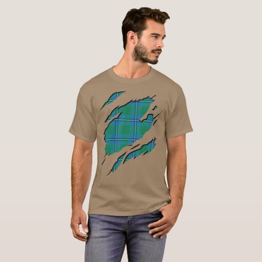 Clan Irvine Irwin Tartan Plaid Effects T-shirt (Voorkant volledig)