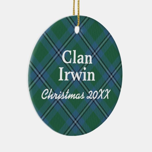 Clan Irwin Scottish Tartan Keramisch Ornament (Rechts)