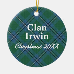 Clan Irwin Scottish Tartan Keramisch Ornament