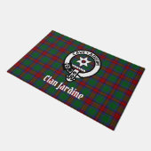 Clan Jardine Crest Badge en Tartan Deurmat (Schuin)