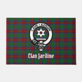 Clan Jardine Crest Badge en Tartan Deurmat (Voorkant)