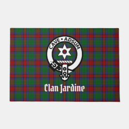 Clan Jardine Crest Badge en Tartan Deurmat