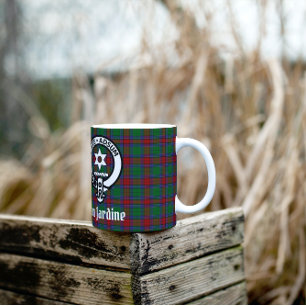 Clan Jardine Crest Badge en Tartan Koffiemok