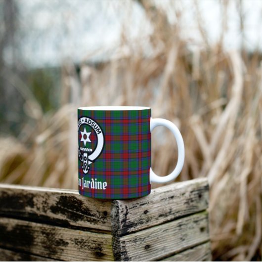 Clan Jardine Crest Badge en Tartan Koffiemok