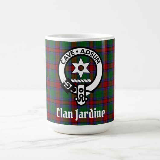 Clan Jardine Crest Badge en Tartan Koffiemok (Center)