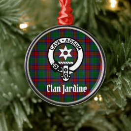 Clan Jardine Crest Badge en Tartan Metalen Ornament