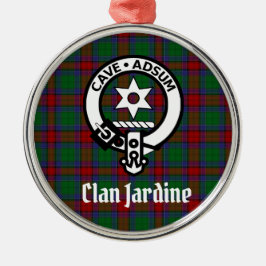 Clan Jardine Crest Badge en Tartan Metalen Ornament