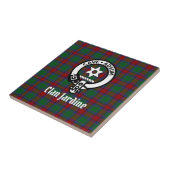Clan Jardine Crest Badge en Tartan Tegeltje (Zijkant)