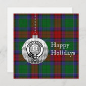 Clan Jardine Ornament - Gepersonaliseerd platte fe Feestdagenkaart (Voorkant / Achterkant)