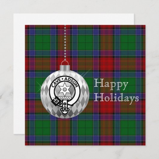 Clan Jardine Ornament - Gepersonaliseerd platte fe Feestdagenkaart (Voorkant / Achterkant)