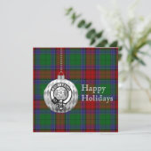 Clan Jardine Ornament - Gepersonaliseerd platte fe Feestdagenkaart (Staand voorkant)