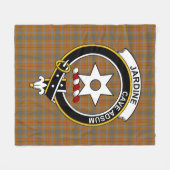 Clan Jardine Tartan Pset Fleece Deken (Voorkant (Horizontaal))