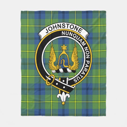 Clan Johnston Ancient Tartan Pset Fleece Deken (Voorkant)