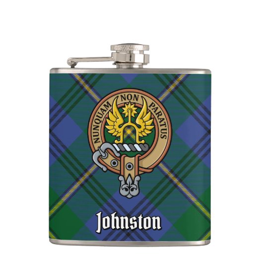 Clan Johnston Crest Flask Heupfles (Voorkant)